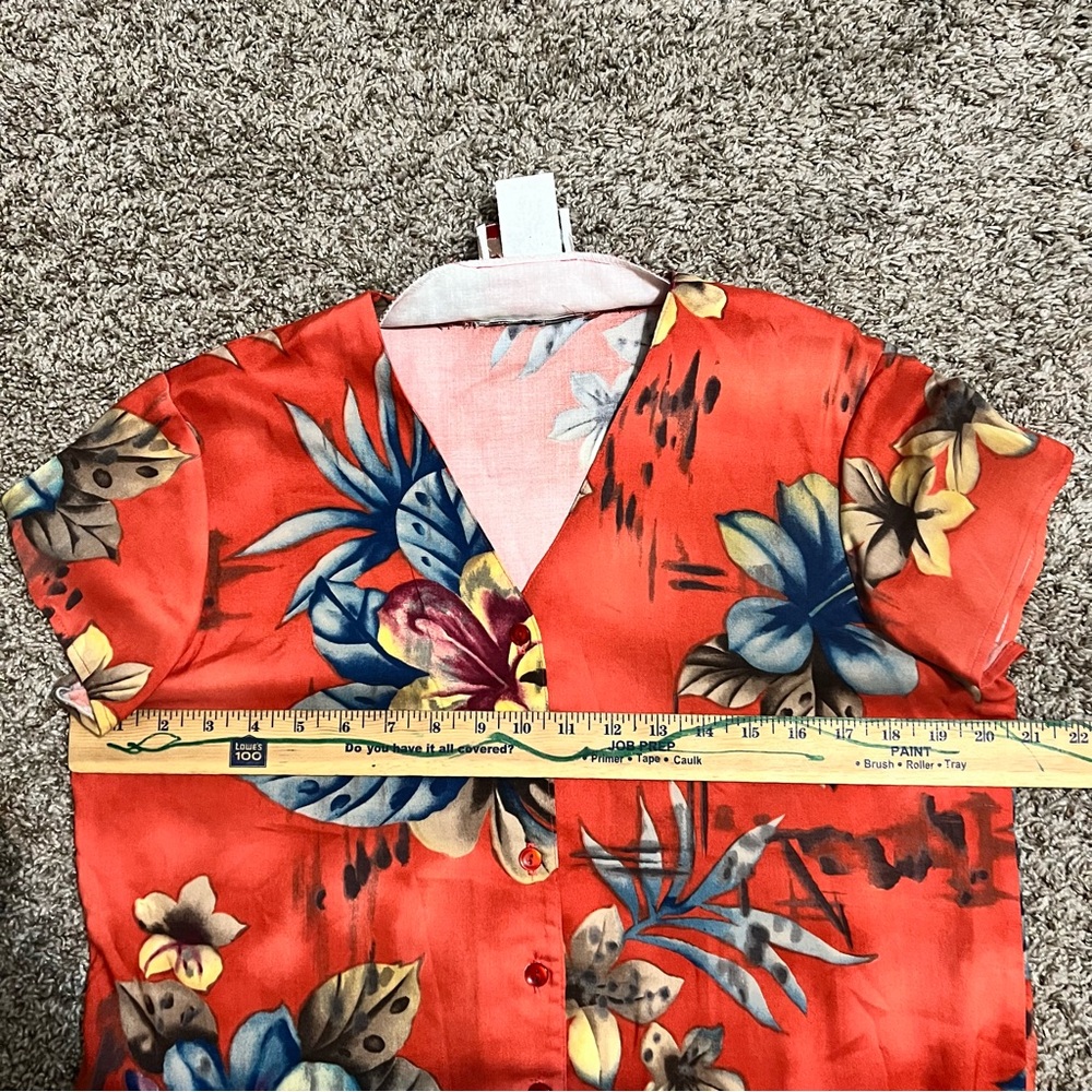 Hilo Hattie Reddish Orange Floral top and skirt set size size medium - Picture 10 of 14